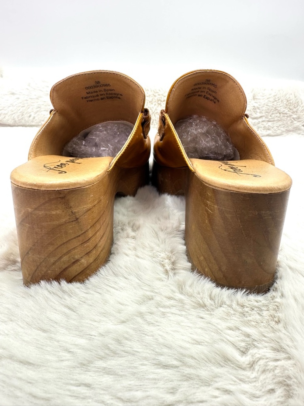 Free People Corbin Loafer Clog 38 size 8 Sedona Mustard/Tan patent leather boho - Picture 12 of 17